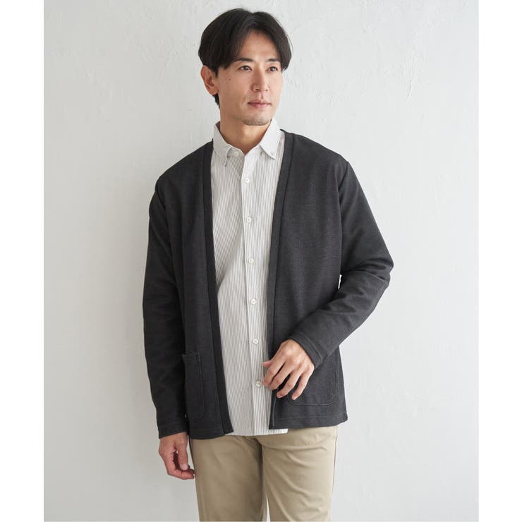 ダブルフェイスDRY鹿の子カーディガン | ikka  | 詳細画像12 