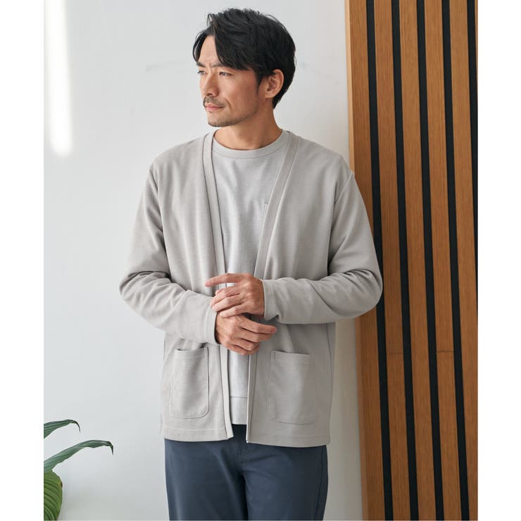 ダブルフェイスDRY鹿の子カーディガン | ikka  | 詳細画像3 