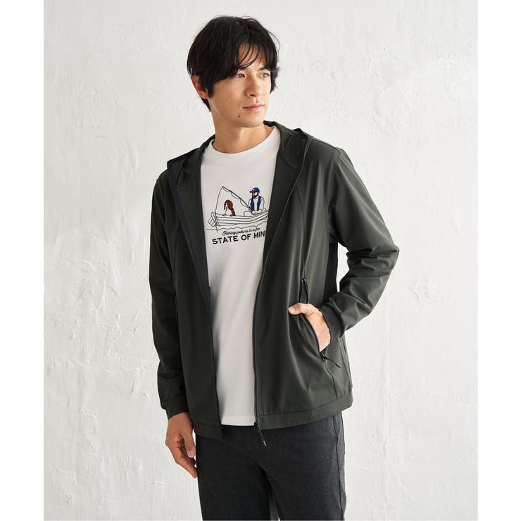 カーキ | 【吸水速乾／UVカット】ドライメッシュZIPパーカ | ikka 