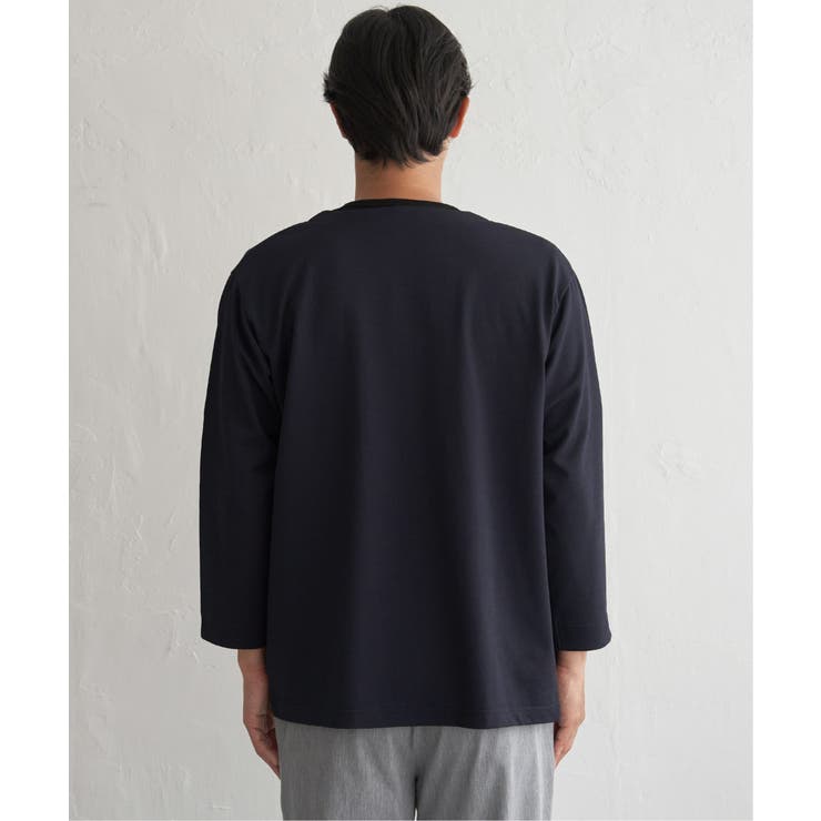 DRYメッシュバイカラー7分袖カーディガン | ikka  | 詳細画像14 