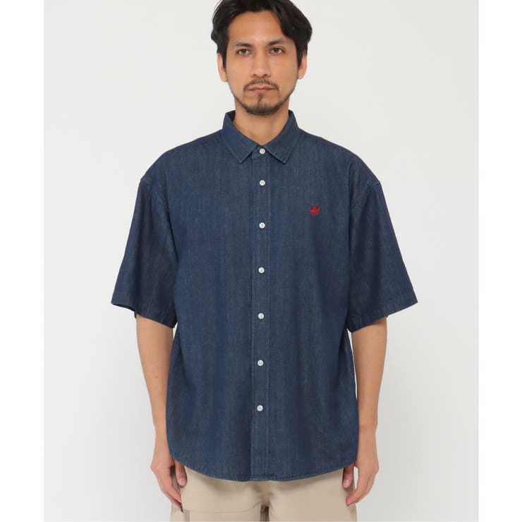 【WEB限定】BEVERLY HILLS POLO CLUB デニム半袖シャツ | ikka  | 詳細画像4