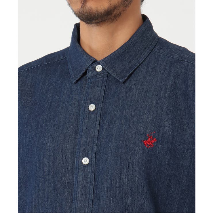 【WEB限定】BEVERLY HILLS POLO CLUB デニム半袖シャツ | ikka  | 詳細画像7