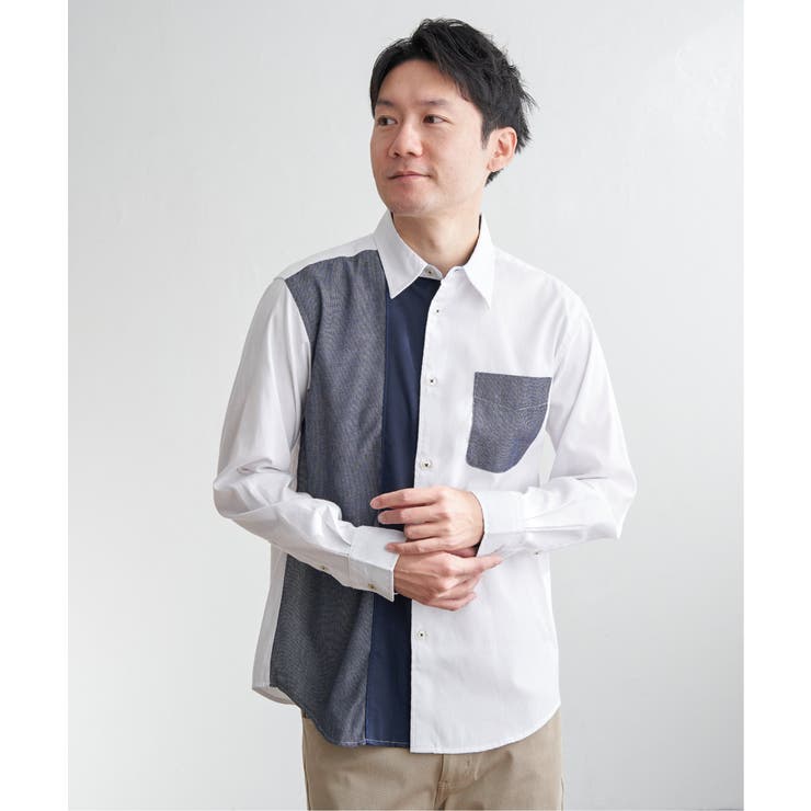 ブロックスパイピング切り替えシャツ | ikka  | 詳細画像8 