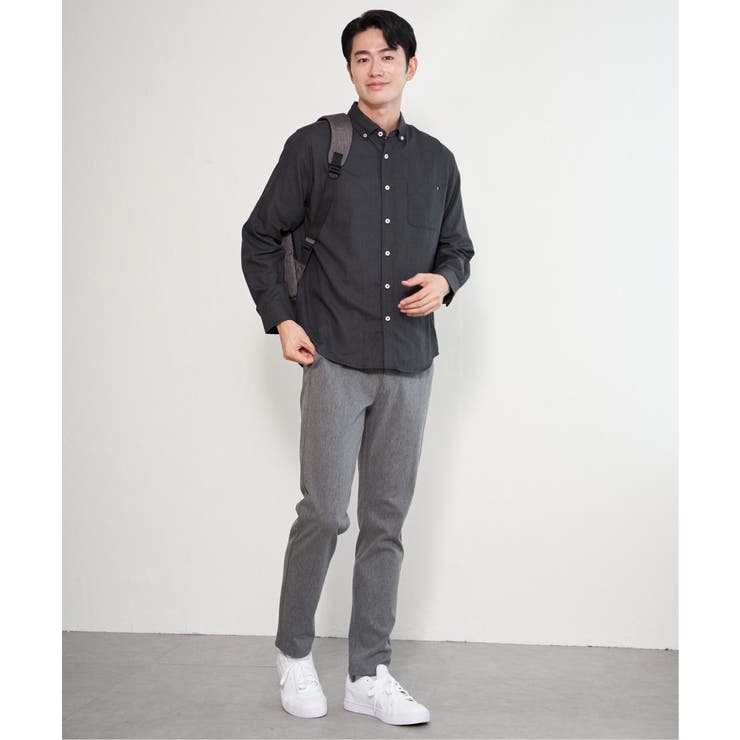 【芸能人着用】イージーケアネルスイスカラーボタンダウンシャツ | ikka  | 詳細画像7 