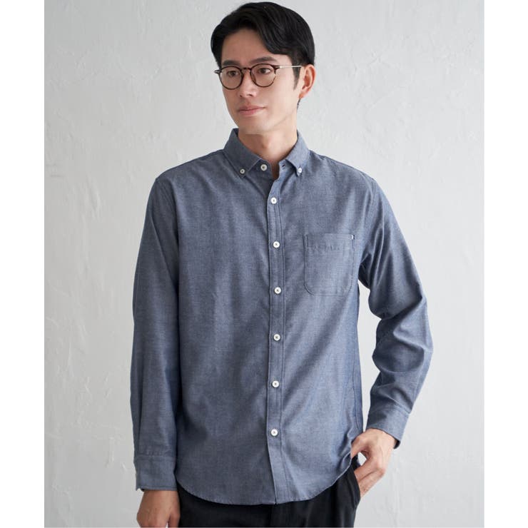 【芸能人着用】イージーケアネルスイスカラーボタンダウンシャツ | ikka  | 詳細画像9 