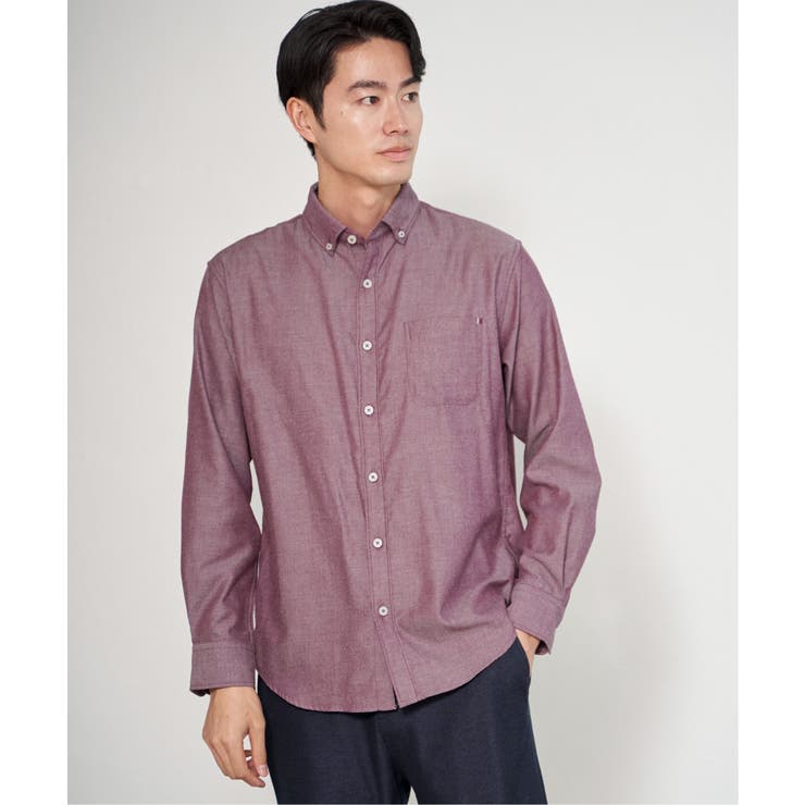 【芸能人着用】イージーケアネルスイスカラーボタンダウンシャツ | ikka  | 詳細画像12 