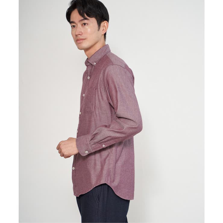 【芸能人着用】イージーケアネルスイスカラーボタンダウンシャツ | ikka  | 詳細画像15 