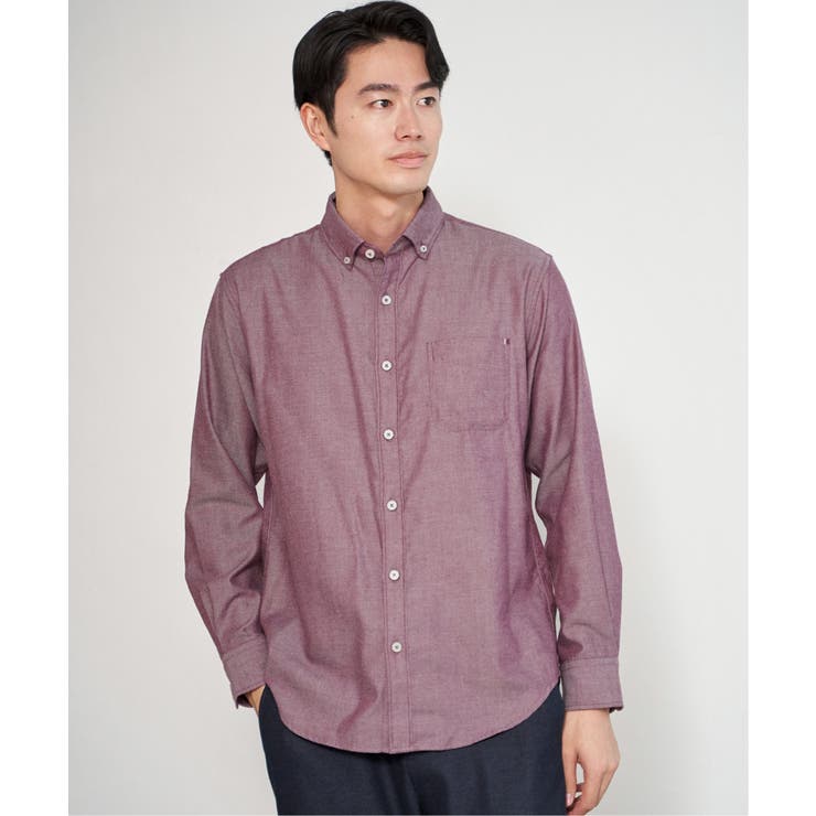 【芸能人着用】イージーケアネルスイスカラーボタンダウンシャツ | ikka  | 詳細画像17 