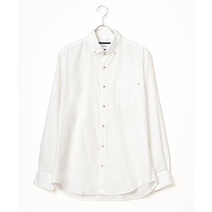 【芸能人着用】イージーケアネルスイスカラーボタンダウンシャツ | ikka  | 詳細画像27 