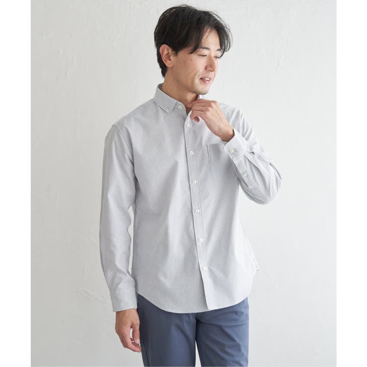 イージーケアソフトOXスイスカラーボタンダウンシャツ | ikka  | 詳細画像12 