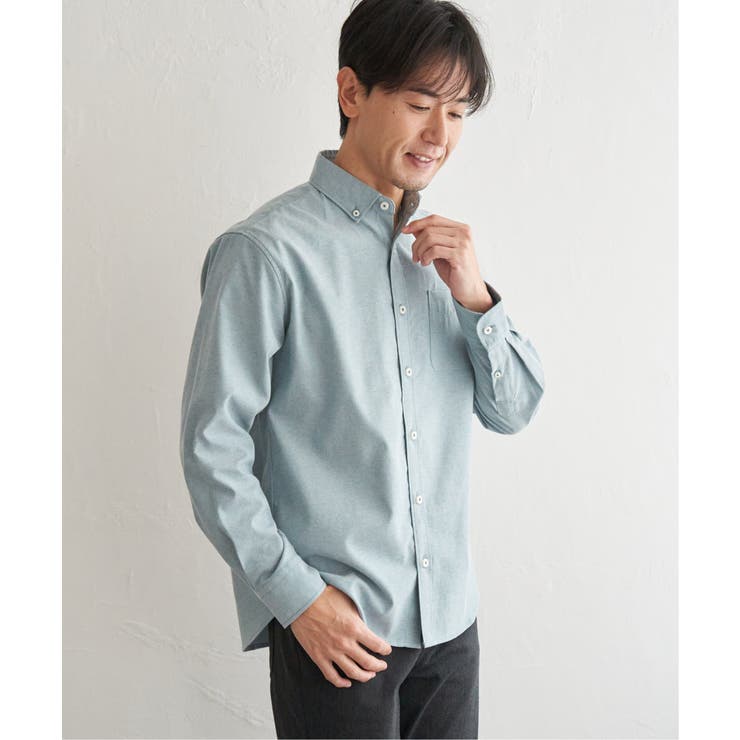 グリーン | イージーケアソフトOXスイスカラーボタンダウンシャツ | ikka 