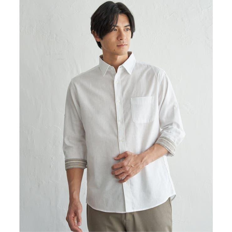 【吸水速乾】フレンチリネンMIX袖2WAYシャツ | ikka  | 詳細画像10 