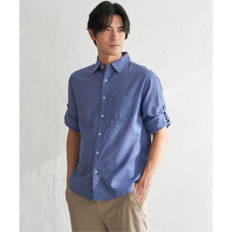 【吸水速乾】フレンチリネンMIX袖2WAYシャツ | ikka  | 詳細画像27 