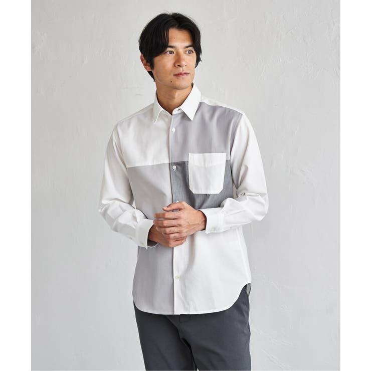 ホワイト | オックスブロックスグラデシャツ | ikka 