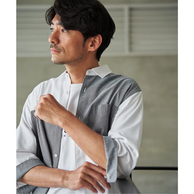 【MonoMax × 小泉孝太郎】7分袖冷感ブロックスシャツ「小泉孝太郎さん着用… | ikka  | 詳細画像7 