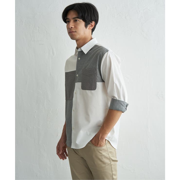 【MonoMax × 小泉孝太郎】7分袖冷感ブロックスシャツ「小泉孝太郎さん着用… | ikka  | 詳細画像16 