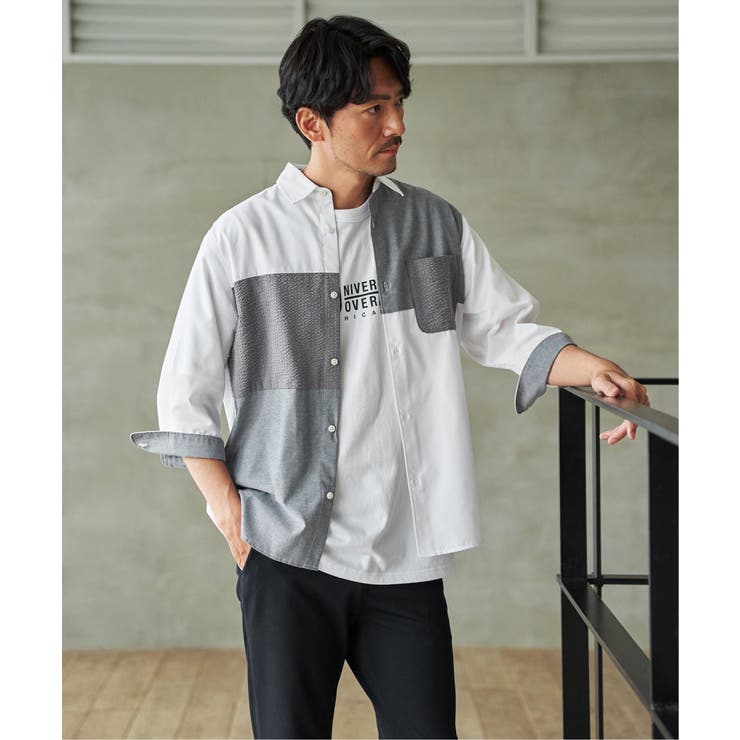 【MonoMax × 小泉孝太郎】7分袖冷感ブロックスシャツ「小泉孝太郎さん着用… | ikka  | 詳細画像3 