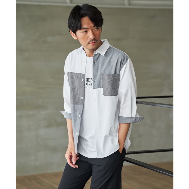 【MonoMax × 小泉孝太郎】7分袖冷感ブロックスシャツ「小泉孝太郎さん着用… | ikka  | 詳細画像5 