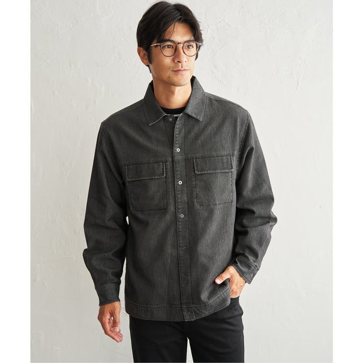 ブラック | メッシュデニムシャウター | ikka 