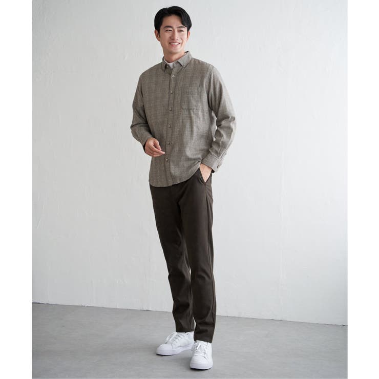 イージーケアネルチェックスイスカラーボタンダウンシャツ | ikka  | 詳細画像11 