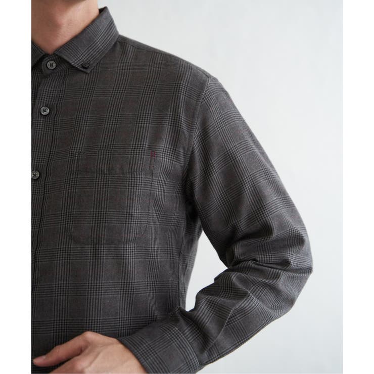 イージーケアネルチェックスイスカラーボタンダウンシャツ | ikka  | 詳細画像15 