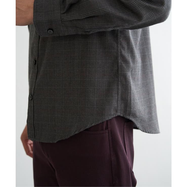 イージーケアネルチェックスイスカラーボタンダウンシャツ | ikka  | 詳細画像16 