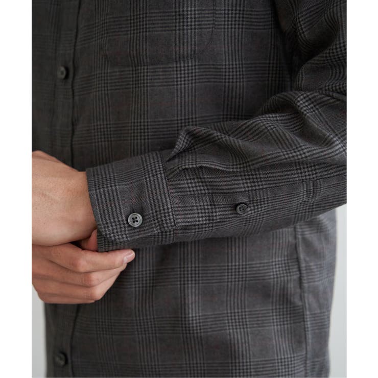 イージーケアネルチェックスイスカラーボタンダウンシャツ | ikka  | 詳細画像17 