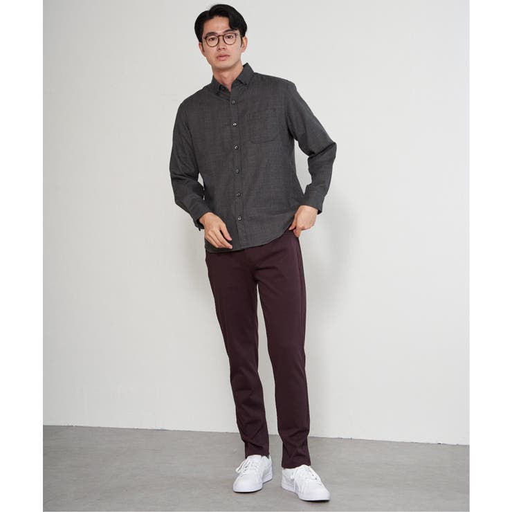 イージーケアネルチェックスイスカラーボタンダウンシャツ | ikka  | 詳細画像4 