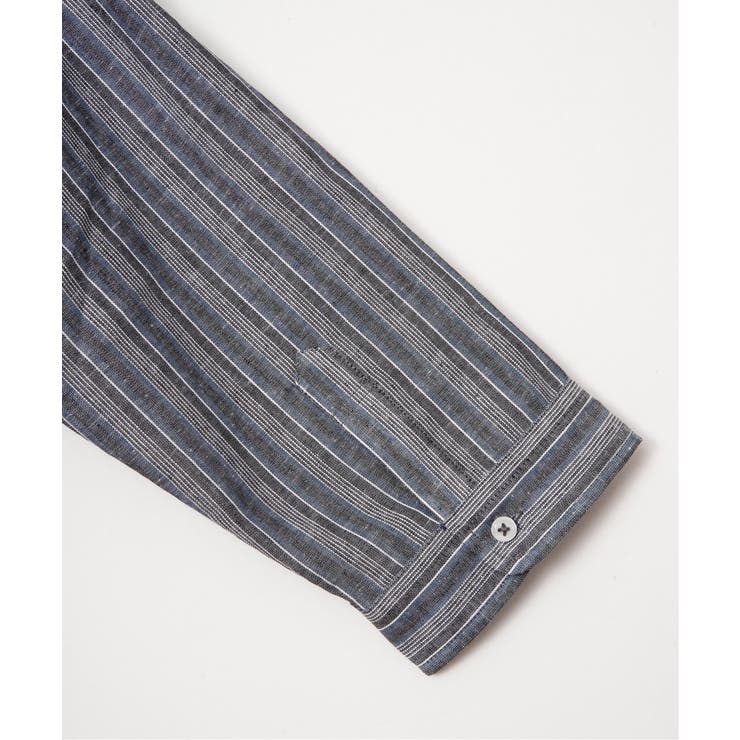 【吸水速乾】フレンチリネンMIX袖2WAYストライプシャツ | ikka  | 詳細画像18 