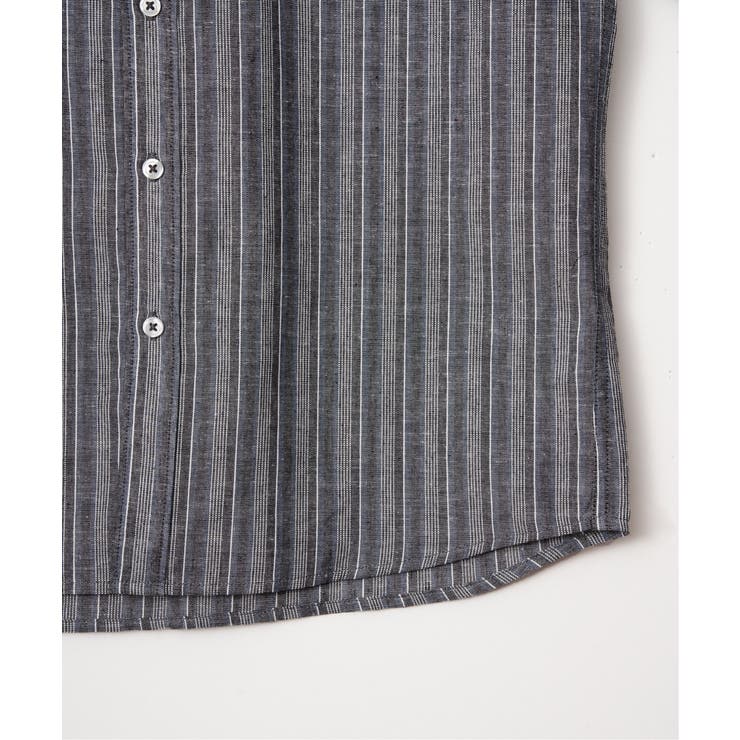 【吸水速乾】フレンチリネンMIX袖2WAYストライプシャツ | ikka  | 詳細画像21 