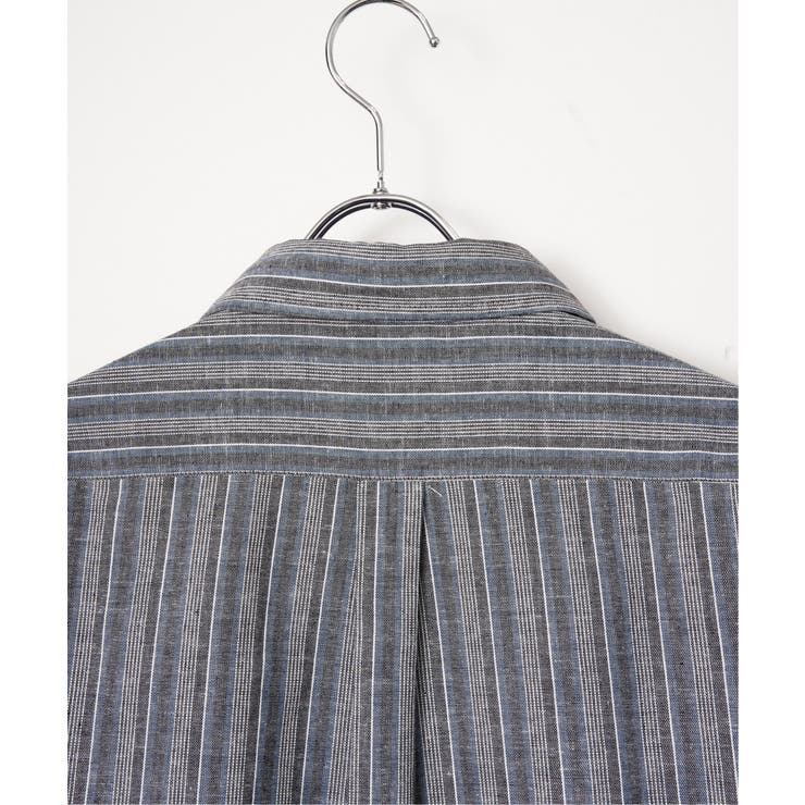 【吸水速乾】フレンチリネンMIX袖2WAYストライプシャツ | ikka  | 詳細画像23 