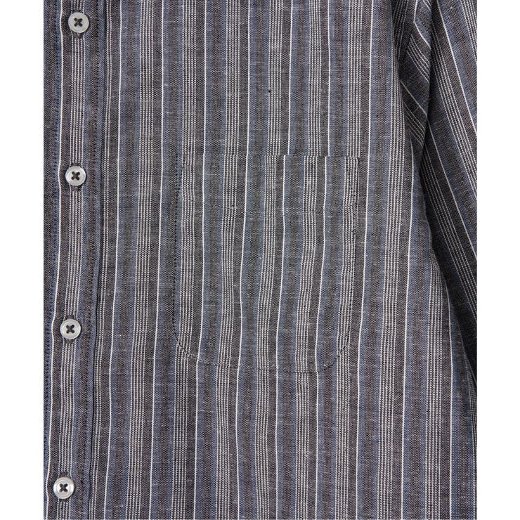 【吸水速乾】フレンチリネンMIX袖2WAYストライプシャツ | ikka  | 詳細画像24 