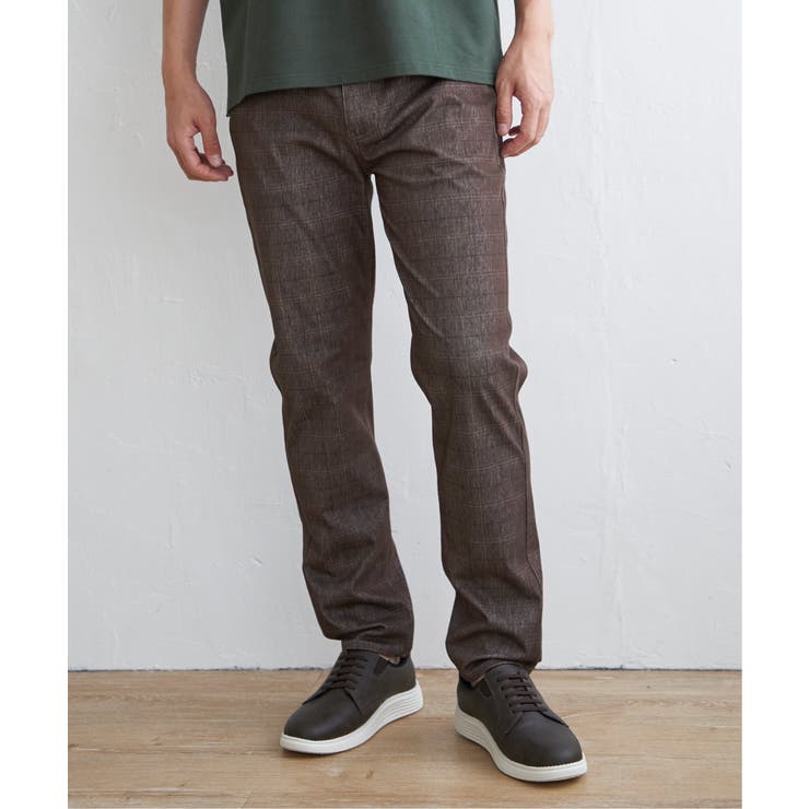 ブラウン | GOKU楽パンツ EASY STRETCH チェック5ポケット | ikka 