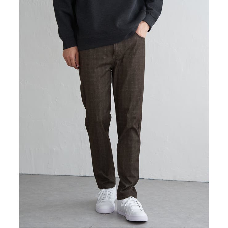 ブラウン | GOKU楽パンツ EASY STRETCHチェック5P | ikka 