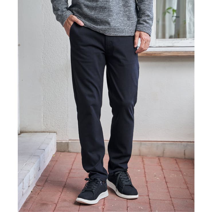 ネイビーブルー | GOKU楽パンツ EASY STRETCH 起毛チェック5P | ikka 