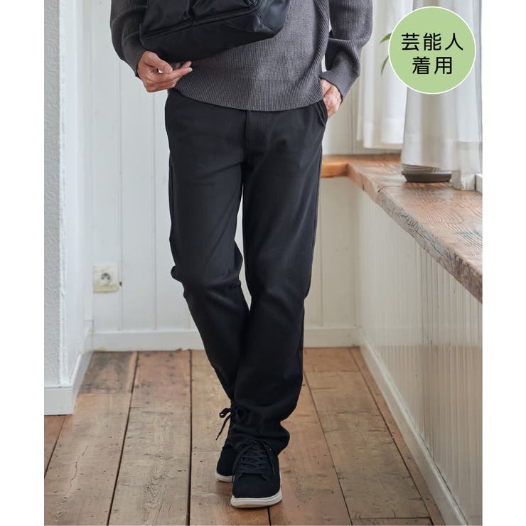 ブラック | 【芸能人着用】GOKU楽パンツ EASY STRETCH 起毛5ポケット | ikka 