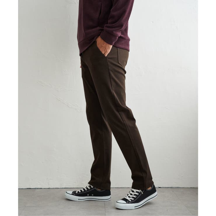 ダークブラウン | GOKU楽パンツ EASY STRETCH 起毛チェック5P | ikka 