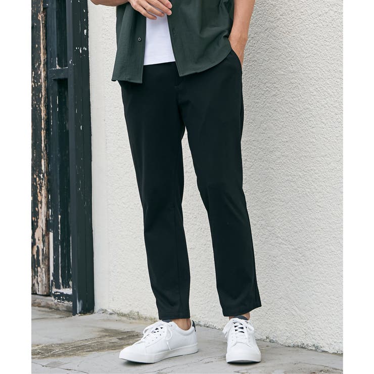 ブラック | 【接触冷感】GOKU楽パンツ EASY STRETCH 冷感アンクル | ikka 