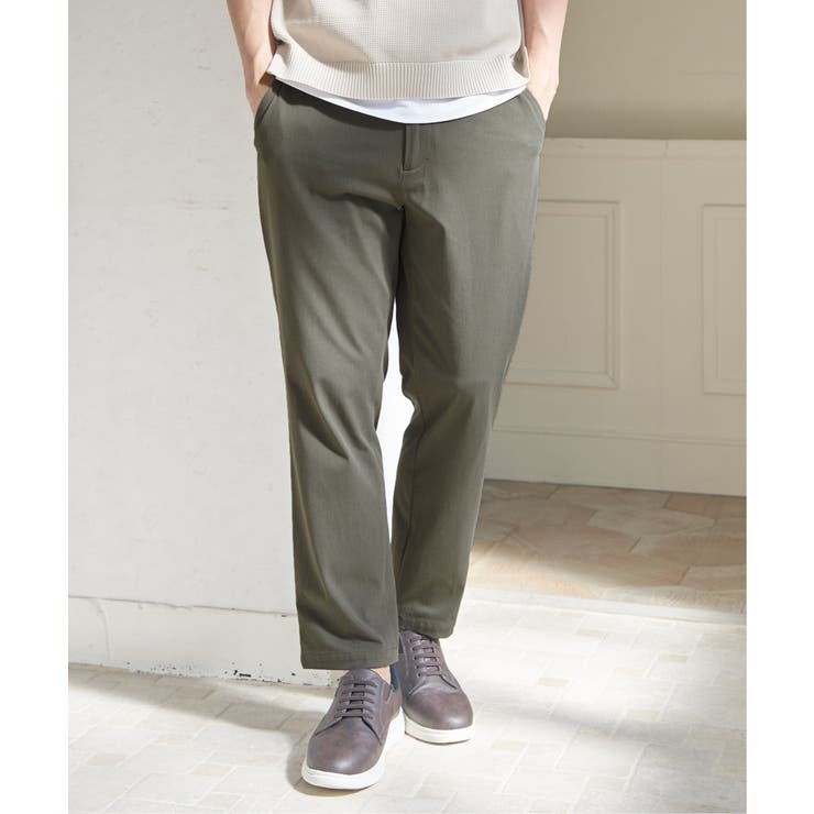 オリーブ | 【接触冷感】GOKU楽パンツ EASY STRETCH 冷感アンクル | ikka 