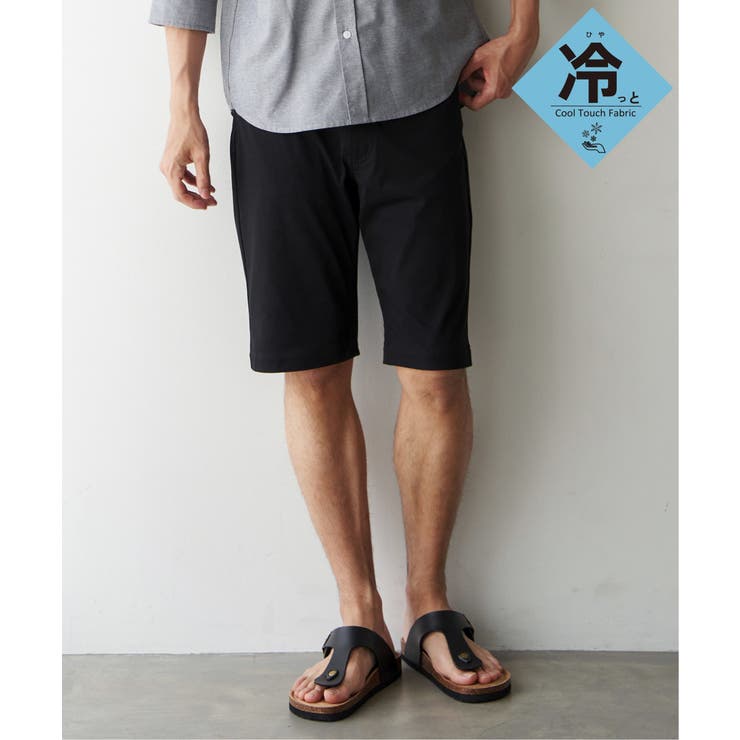 ブラック | 【接触冷感】EASY STRETCH冷感5ポケットショートパンツ | ikka 