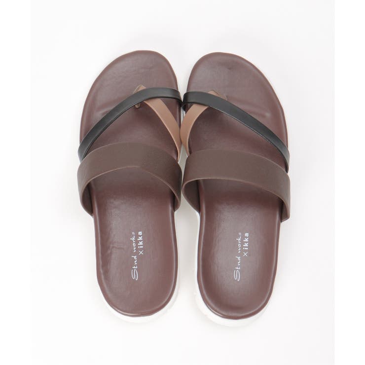 Dkブラウン | 切り替えトングサンダル | ikka 