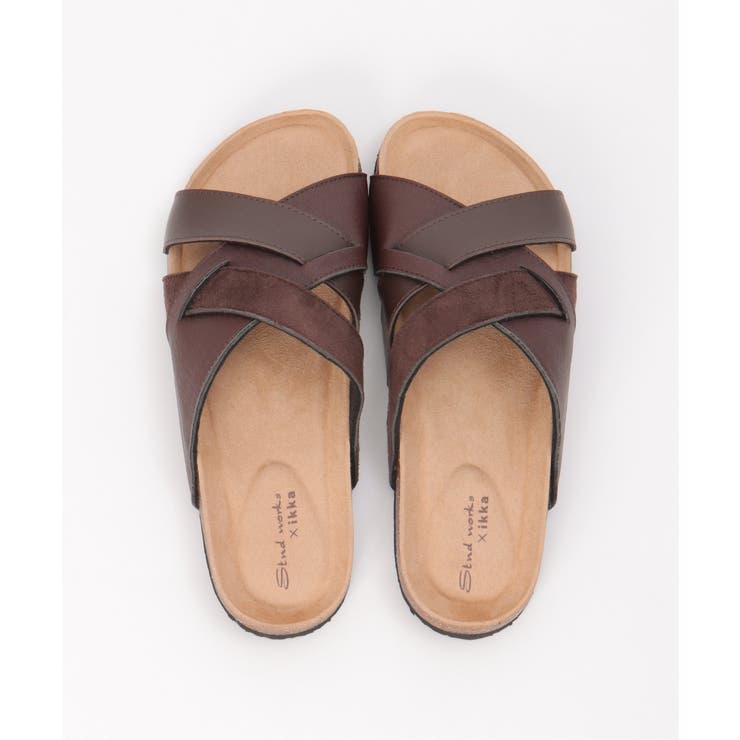 ダークブラウン | クロスベルトサンダル | ikka 