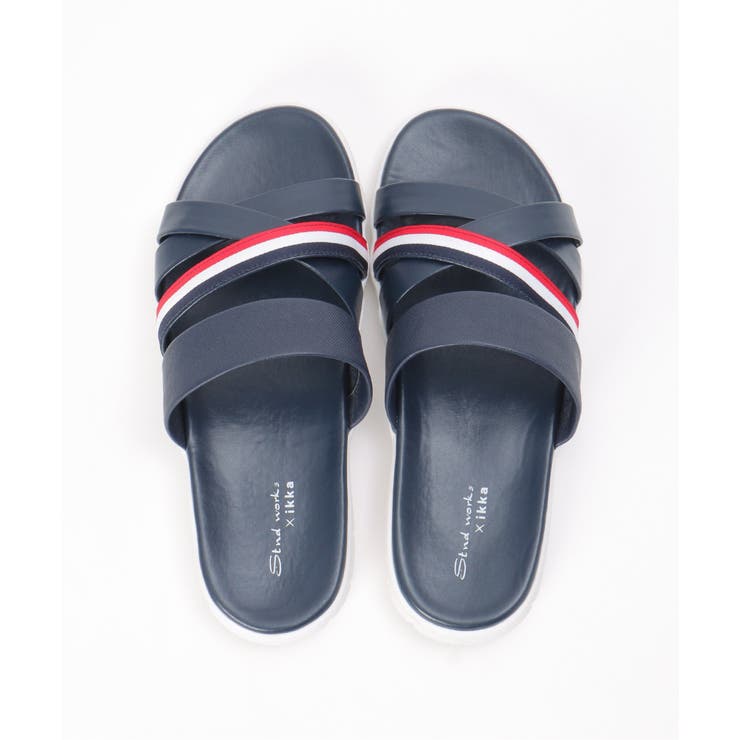 ネイビーブルー | 切り替えコンフォートサンダル | ikka 