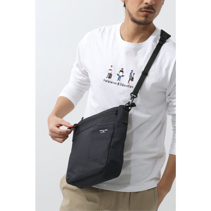 SQUALO WORKS ポリエステルスクエアショルダーバッグ[品番 