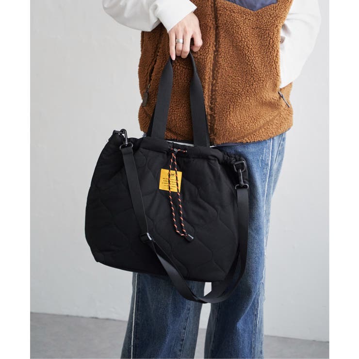 ブラック | 【WEB限定】KiU キウ パデッドドロストトートバッグ【撥水】 | ikka 