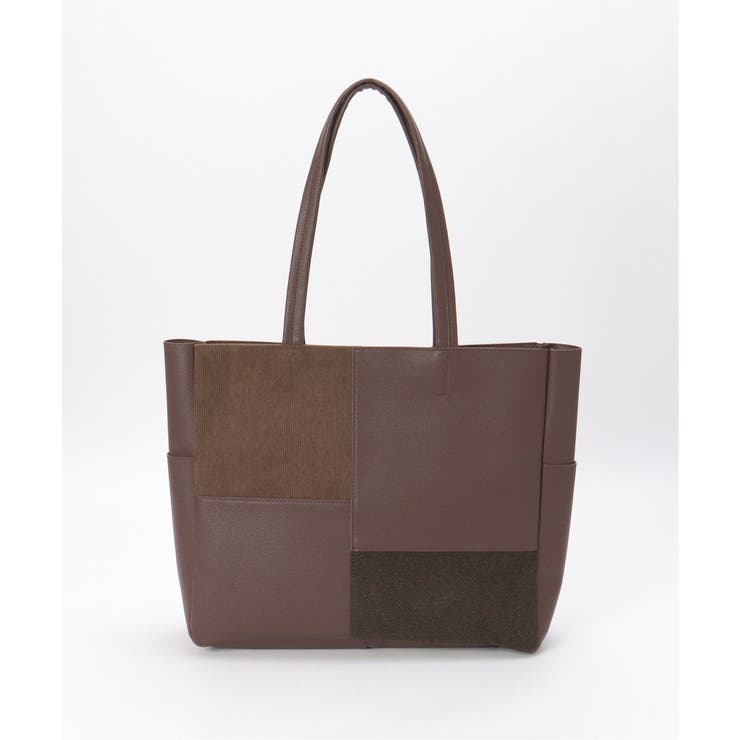 ダークブラウン | 切り替えミックストートバッグ | ikka 