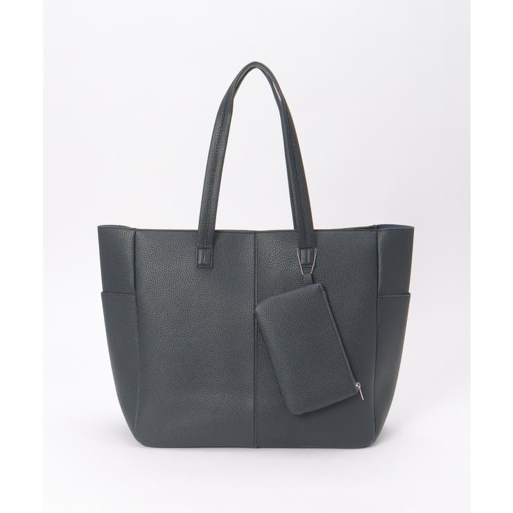 ネイビーブルー | シュリンクジップトートバッグ | ikka 