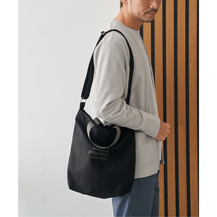 ブラック | 2wayキャンバスショルダーバッグ | ikka 