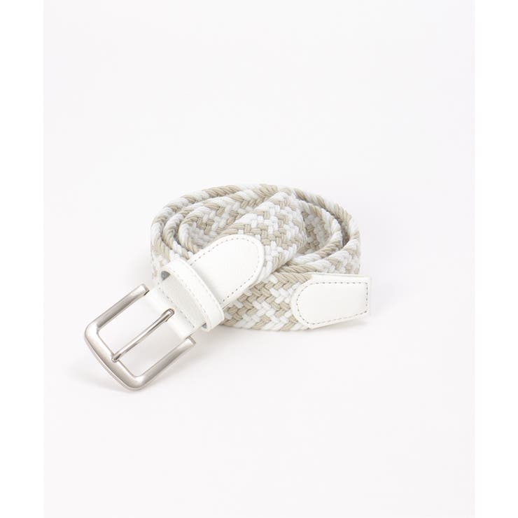 オフホワイト | ストレッチゴムメッシュベルトMIX | ikka 