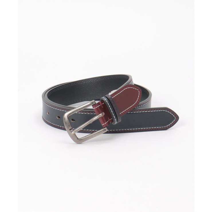 ネイビーブルー | カラーステッチレザーベルト | ikka 